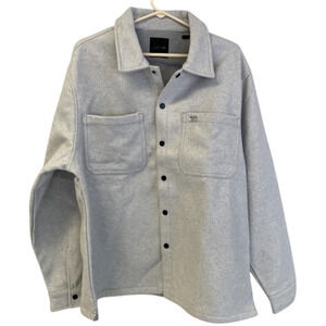 Joe's Soft Shirt Jacket Mens XL Gray Snap Pockets Regular Fit Long Sleeve